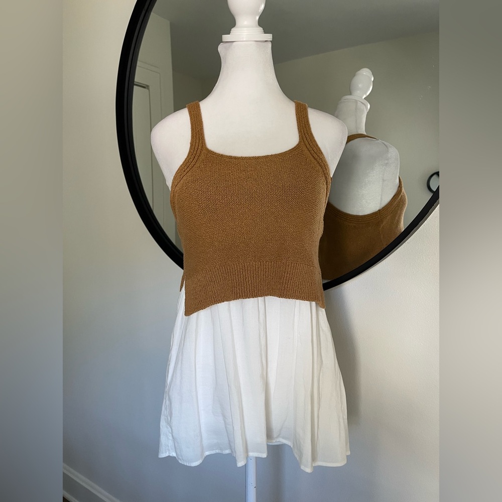 NWOT ANTHROPOLOGIE Sweater Tank. Size XS in neutral motif color - Picture 7 of 9